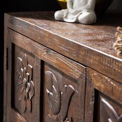 Wolf-Möbel Buffet Carving - Acacia massif / Métal - Acacia / Noir 35 Wolf-Möbel Buffet Carving - Acacia massif / Métal - Acacia / Noir -Commodes Soldes 1000202474 210127 06215900028 DETAILS P000000001000202474