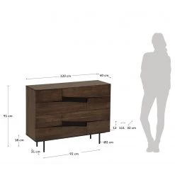 Red Living Commode Kluuvi I - Placage en bois véritable - Noyer / Noir -Commodes Soldes 1000210871 200429 17360400038 SKETCH DETAILS P000000001000210871 sketch