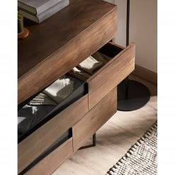 Red Living Commode Kluuvi I - Placage en bois véritable - Noyer / Noir -Commodes Soldes 1000210871 200824 12200100008 DETAILS P000000001000210871