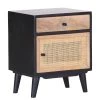 Red Living Commode Lexham II - Manguier massif / Rotin - Manguier / Manguier noir