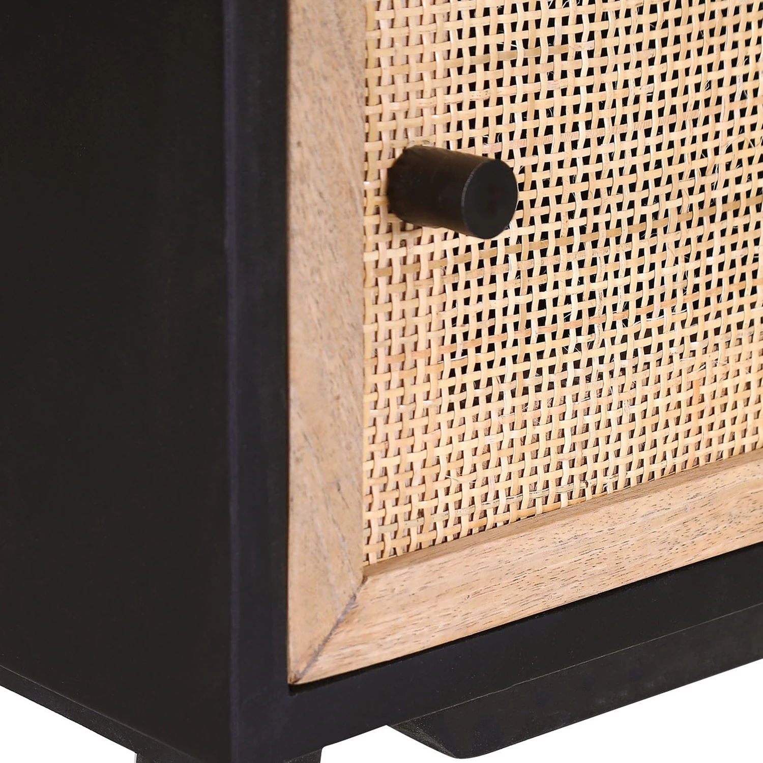 Red Living Commode Lexham II - Manguier massif / Rotin - Manguier / Manguier noir 2 Red Living Commode Lexham II - Manguier massif / Rotin - Manguier / Manguier noir – Image 2