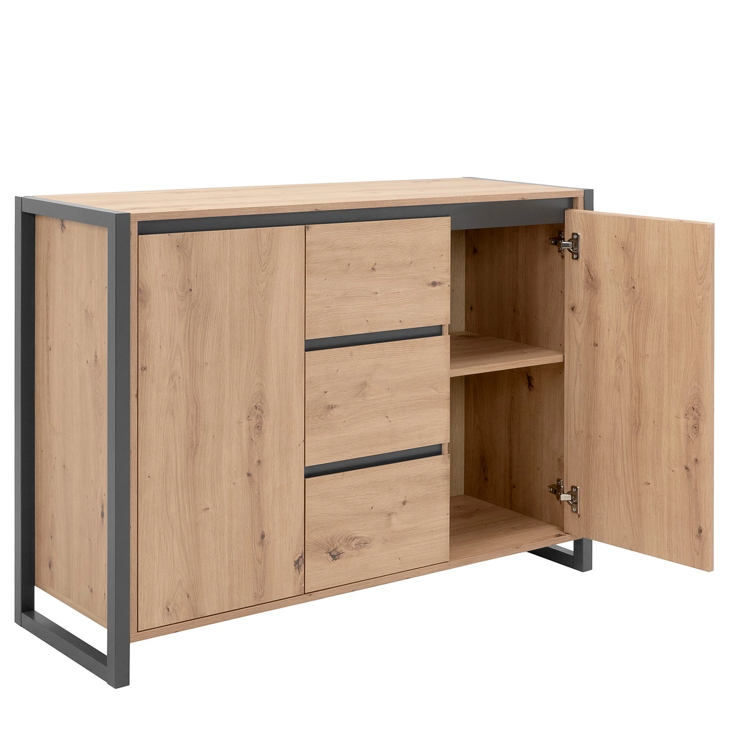 Red Living Buffet Denville II - Imitation chêne artisan / Anthracite 11 Red Living Buffet Denville II - Imitation chêne artisan / Anthracite – Image 11