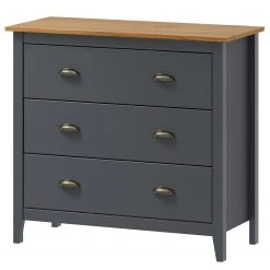 Maison Belfort Commode Rivery III - Pin massif - Anthracite