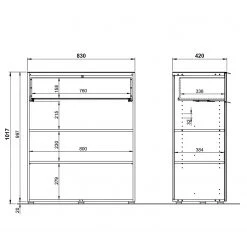 Germania Commode Oakland II - Blanc -Commodes Soldes 1000223282 200826 06240400047 SKETCH DETAILS P000000001000223282 sketch