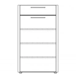 Voss Meuble d’entrée Levio - Placage en bois véritable - Chêne - Noir - Largeur : 61 cm - Butoir à gauche -Commodes Soldes 1000223935 210127 06172300002 SKETCH DETAILS P000000001000223935 sketch