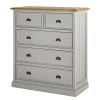 Maison Belfort Commode Lavalle II - Partiellement en pin massif - Pin / Gris clair