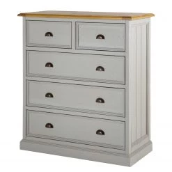 Maison Belfort Commode Lavalle II - Partiellement en pin massif - Pin / Gris clair