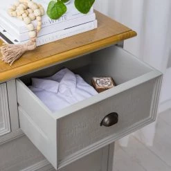 Maison Belfort Commode Lavalle II - Partiellement en pin massif - Pin / Gris clair -Commodes Soldes 1000224203 210811 12061200018 DETAILS P000000001000224203