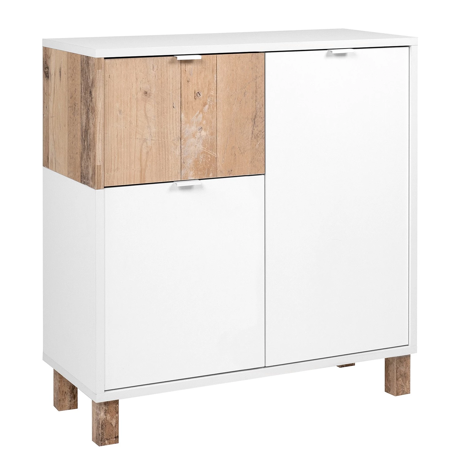 Loftscape Commode Mayac I - Blanc / Imitation bois recyclé 1 Loftscape Commode Mayac I - Blanc / Imitation bois recyclé