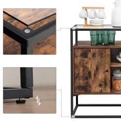 Red Living Buffet Cottage Hill III - Verre / Métal - Marron / Noir -Commodes Soldes 1000235678 201210 06195200088 DETAILS P000000001000235678