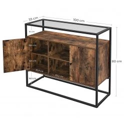 Red Living Buffet Cottage Hill III - Verre / Métal - Marron / Noir -Commodes Soldes 1000235678 201210 06195500090 SKETCH DETAILS P000000001000235678 sketch