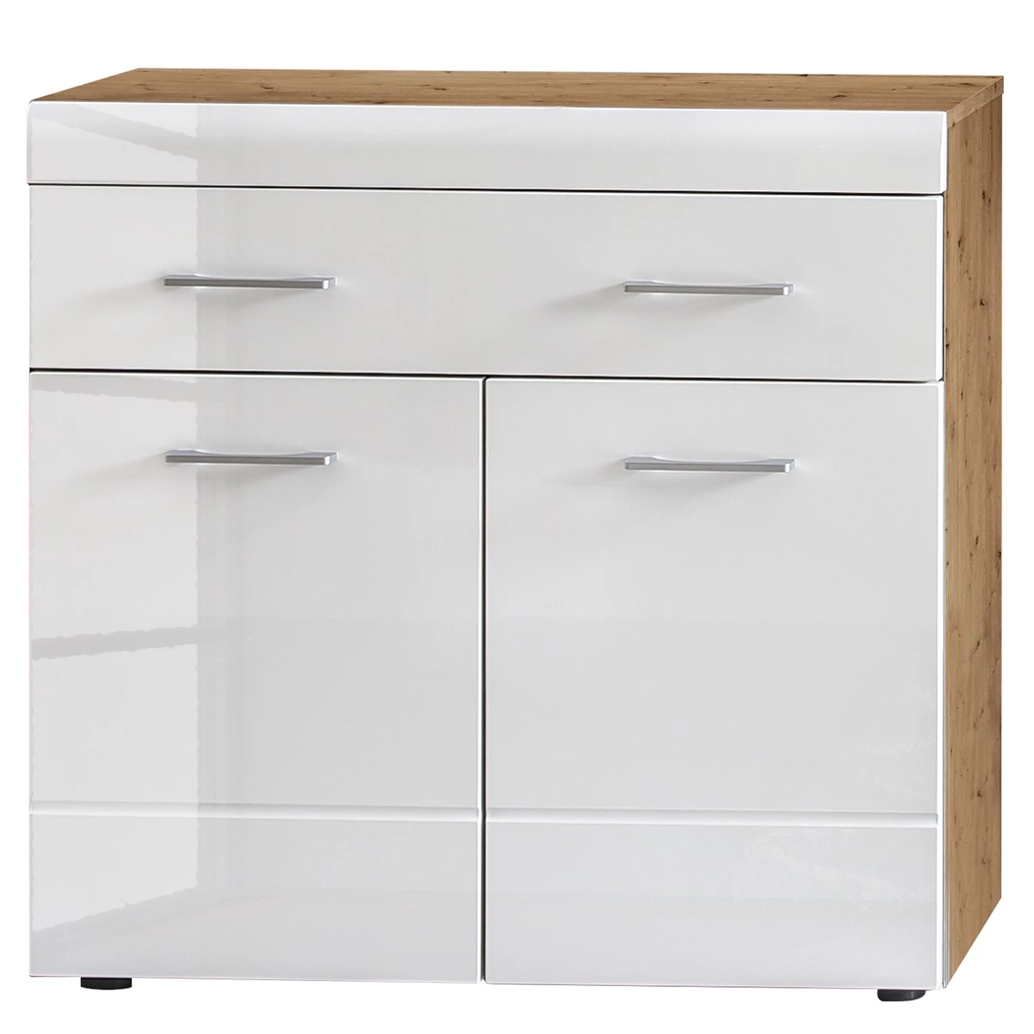 Loftscape Meuble d’entrée Liffre - Blanc brillant / Imitation chêne artisan 1 Loftscape Meuble d’entrée Liffre - Blanc brillant / Imitation chêne artisan