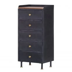 Red Living Commode Ornex - Métal / Manguier massif - Anthracite / Manguier