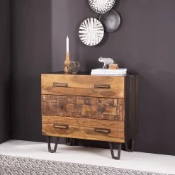 Wolf-Möbel Commode Bazac - Acacia massif - Acacia / Gris foncé -Commodes Soldes 1000243203 220311 020 MOOD DETAILS P000000001000243203 mood