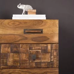 Wolf-Möbel Commode Bazac - Acacia massif - Acacia / Gris foncé -Commodes Soldes 1000243203 220311 030 DETAILS P000000001000243203