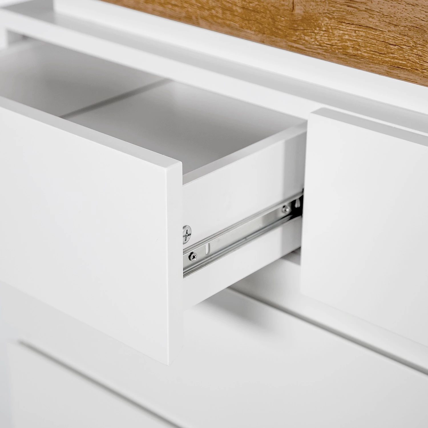 Fredriks Commode Namona II - Éclairage inclus - Imitation chêne / Blanc 9 Fredriks Commode Namona II - Éclairage inclus - Imitation chêne / Blanc – Image 9