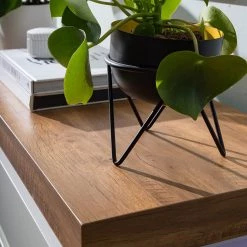 Fredriks Buffet Namona I - Éclairage inclus - Imitation chêne / Blanc -Commodes Soldes 1000255076 220803 065 DETAILS P000000001000255076