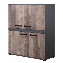 Trendteam Meuble d’entrée Stripe II - Imitation bois recyclé / Gris