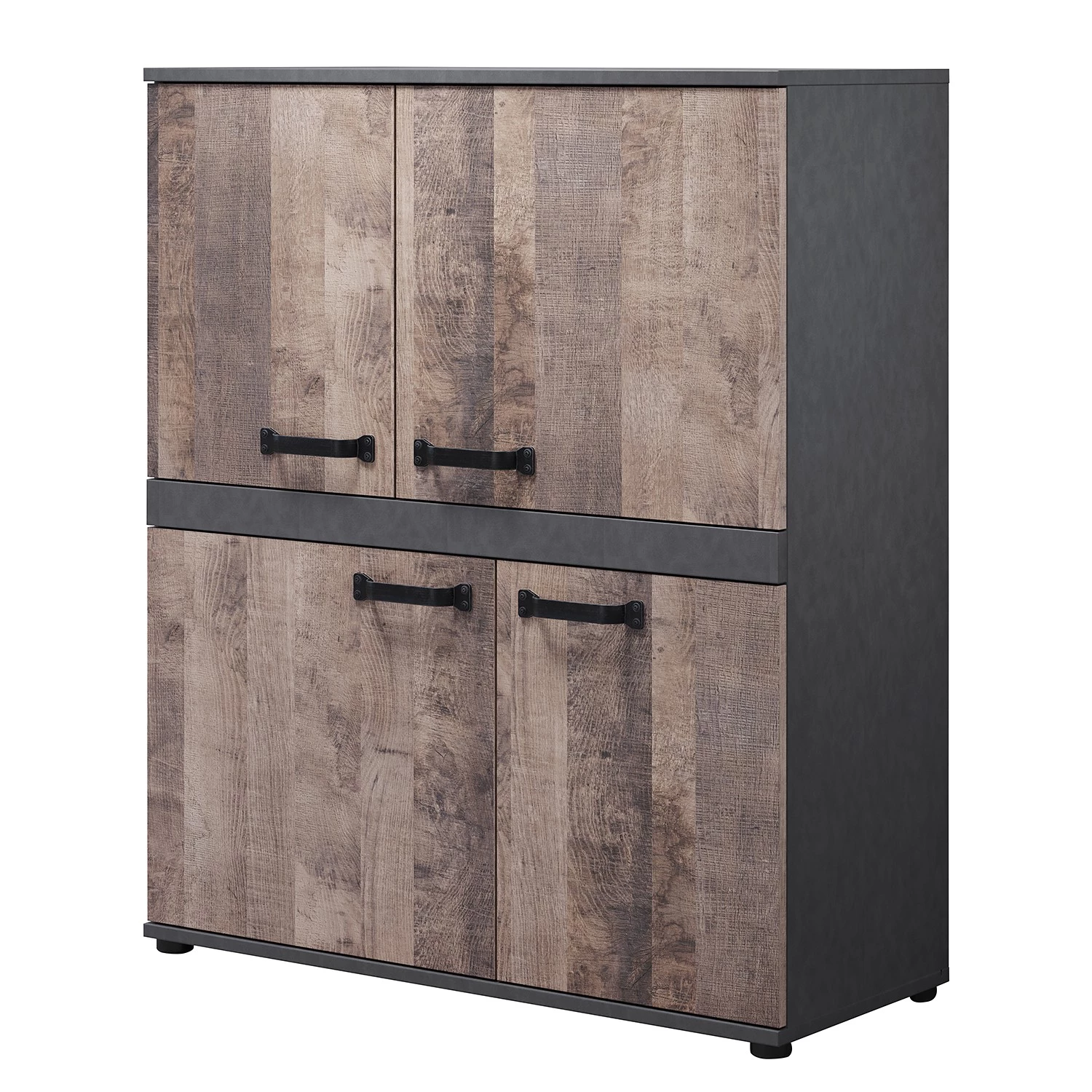 Trendteam Meuble d’entrée Stripe II - Imitation bois recyclé / Gris 1 Trendteam Meuble d’entrée Stripe II - Imitation bois recyclé / Gris