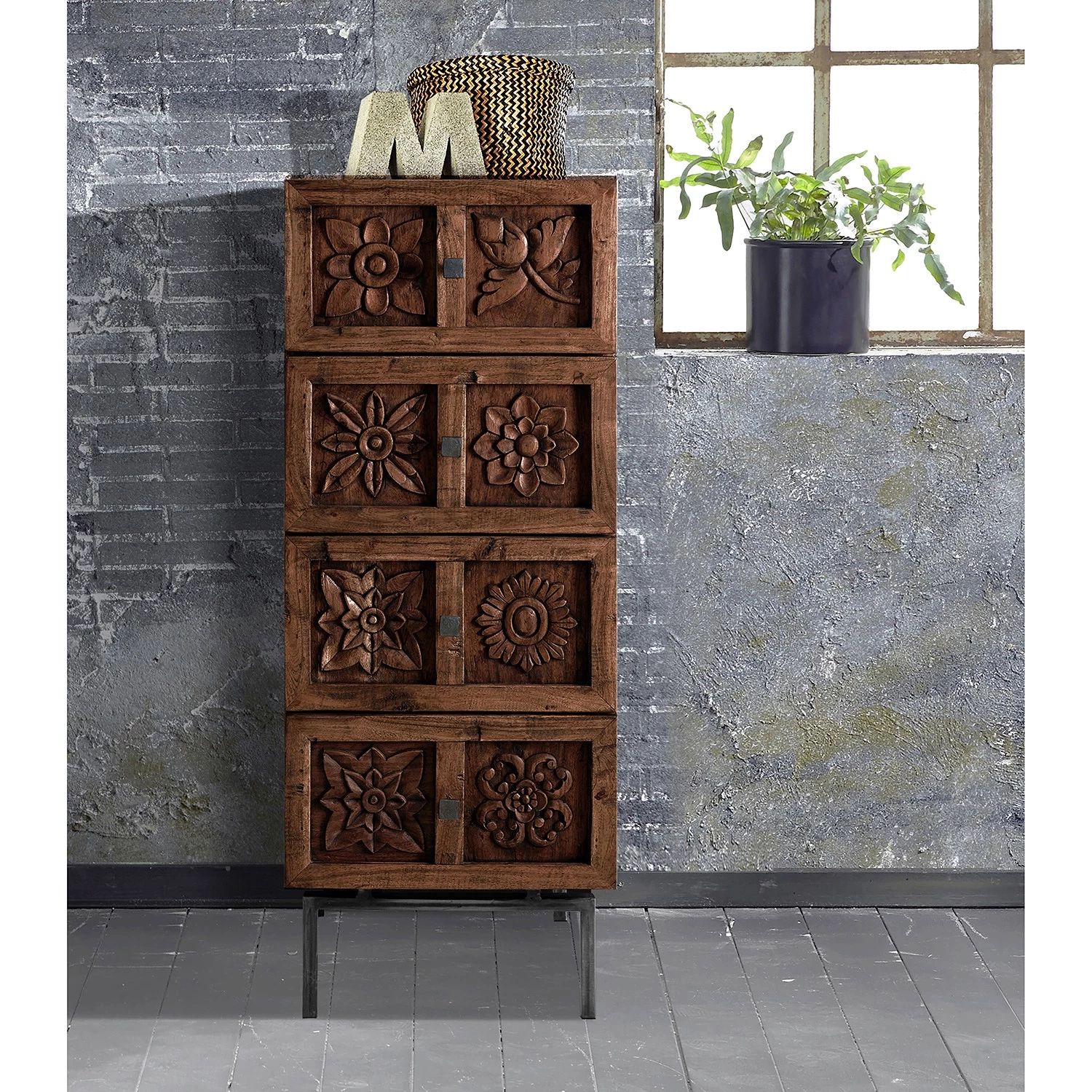 Wolf-Möbel Commode Carving - Acacia massif 3 Wolf-Möbel Commode Carving - Acacia massif – Image 3