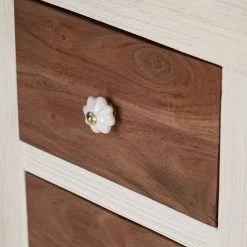 Wolf-Möbel Buffet Maison I - Acacia massif - Acacia couleur pierre / Blanc cassé -Commodes Soldes 1000257219 220406 055 DETAILS P000000001000257219