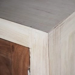 Wolf-Möbel Buffet Maison I - Acacia massif - Acacia couleur pierre / Blanc cassé -Commodes Soldes 1000257219 220406 060 DETAILS P000000001000257219