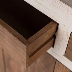 Wolf-Möbel Buffet Maison II - Acacia massif - Acacia couleur pierre / Blanc cassé -Commodes Soldes 1000257252 220406 055 DETAILS P000000001000257252