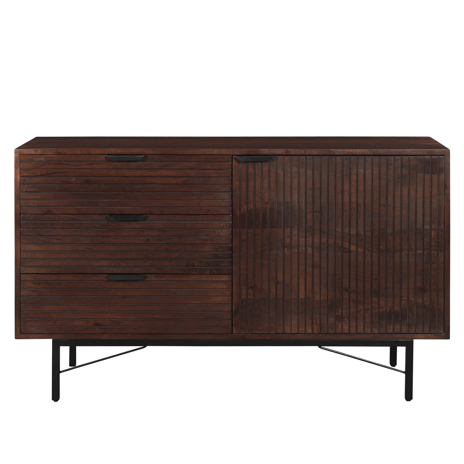 Ars manufacti Buffet Angun - Acacia massif / Métal - Acacia foncé / Noir 2 Ars manufacti Buffet Angun - Acacia massif / Métal - Acacia foncé / Noir – Image 2