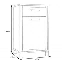 Red Living Commode Egan III - Imitation chêne artisan / Imitation chêne noir 9 Red Living Commode Egan III - Imitation chêne artisan / Imitation chêne noir -Commodes Soldes 1000270212 210609 06153800027 SKETCH DETAILS P000000001000270212 sketch