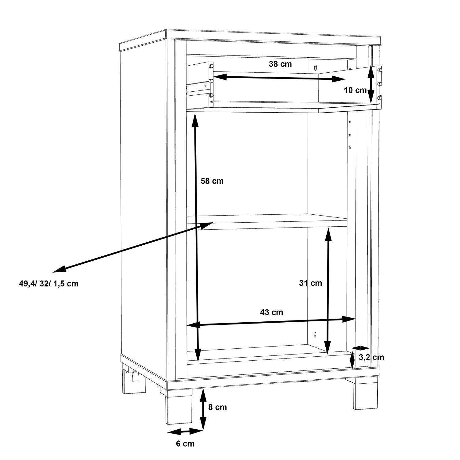 Red Living Commode Egan III - Imitation chêne artisan / Imitation chêne noir 5 Red Living Commode Egan III - Imitation chêne artisan / Imitation chêne noir – Image 5