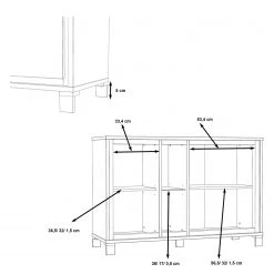 Red Living Buffet Egan IV - Imitation chêne artisan / Imitation chêne noir 12 Red Living Buffet Egan IV - Imitation chêne artisan / Imitation chêne noir -Commodes Soldes 1000270224 210609 06154200091 SKETCH DETAILS P000000001000270224 sketch
