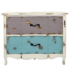 Ridgevalley Commode Rusper - Sapin massif - Blanc / Bleu / Violet -Commodes Soldes 1000270690 210602 06133300143 DETAILS P000000001000270690
