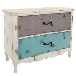 Ridgevalley Commode Rusper - Sapin massif - Blanc / Bleu / Violet -Commodes Soldes 1000270690 210602 06133300144 DETAILS P000000001000270690