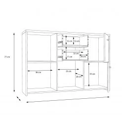 Loftscape Buffet Rison IV - Gris foncé / Imitation bois ancien -Commodes Soldes 1000272373 210819 07024600102 SKETCH DETAILS P000000001000272373 sketch