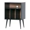 Norrwood Commode Lahti - Partiellement en pin massif - Pin noir / Noyer