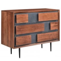 Ars manufacti Commode Envo - Acacia massif / Placage en pierre - Acacia / Ardoise