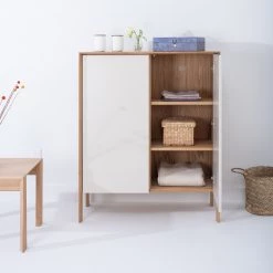 Studio Copenhagen Buffet Maayka - Partiellement en chêne massif - Blanc / Chêne clair -Commodes Soldes 1000277379 211012 15364800032 MOOD DETAILS P000000001000277379 mood