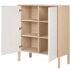 Studio Copenhagen Buffet Maayka - Partiellement en chêne massif - Blanc / Chêne clair -Commodes Soldes 1000277379 220729 035 DETAILS P000000001000277379