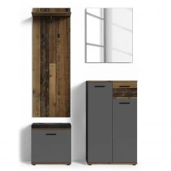 Fredriks Meuble à chaussures Chippewa I - Imitation bois ancien / Anthracite -Commodes Soldes 1000283876 210805 14244700390 DETAILS P000000001000283876