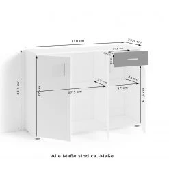 Fredriks Buffet Chippewa II - Blanc / Imitation chêne 9 Fredriks Buffet Chippewa II - Blanc / Imitation chêne -Commodes Soldes 1000283878 210805 14244800403 SKETCH DETAILS P000000001000283878 sketch