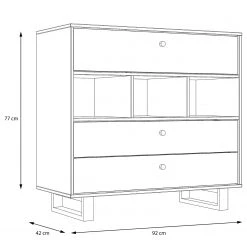 Red Living Commode Trylith - Imitation chêne rustique / Noir -Commodes Soldes 1000295077 211125 144852000512 SKETCH DETAILS P000000001000295077 sketch