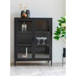 Red Living Vitrine Bagh II - Métal - Noir -Commodes Soldes 1000299436 220131 08324000021 MOOD DETAILS P000000001000299436 mood