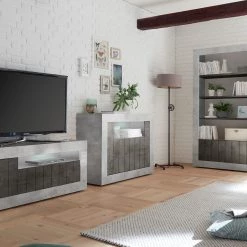 LC Spa Buffet Urbino - Anthracite / Gris clair -Commodes Soldes 1000306551 211122 15085900091 DETAILS P000000001000306551