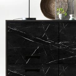 Jack & Alice Buffet Fintel I - Imitation marbre noir / Noir -Commodes Soldes 1000307056 211110 082346000118 DETAILS P000000001000307056