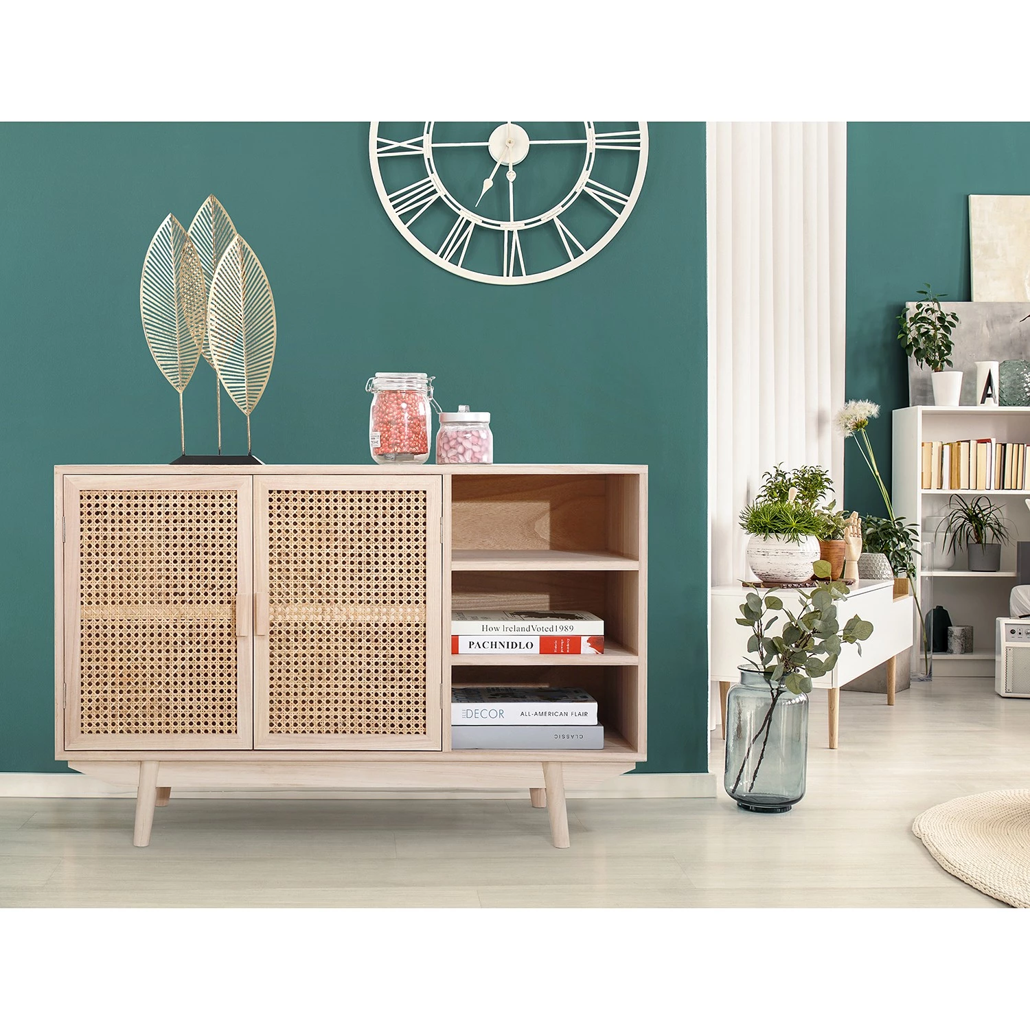 Norrwood Buffet Pini II - Cannage / Placage en bois véritable - Naturel / Paulownia 2 Norrwood Buffet Pini II - Cannage / Placage en bois véritable - Naturel / Paulownia – Image 2