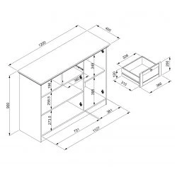 Norrwood Commode Woodland I - Anthracite -Commodes Soldes 1000316615 211221 114545000593 SKETCH DETAILS P000000001000316615 sketch