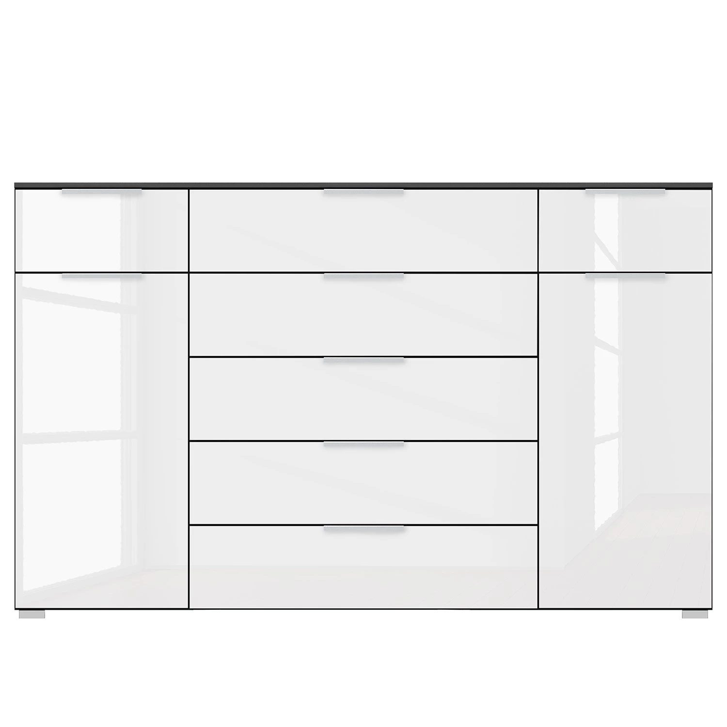 Commode SKØP x7+2 - Blanc brillant / Graphite - Aluminium 2 Commode SKØP x7+2 - Blanc brillant / Graphite - Aluminium – Image 2