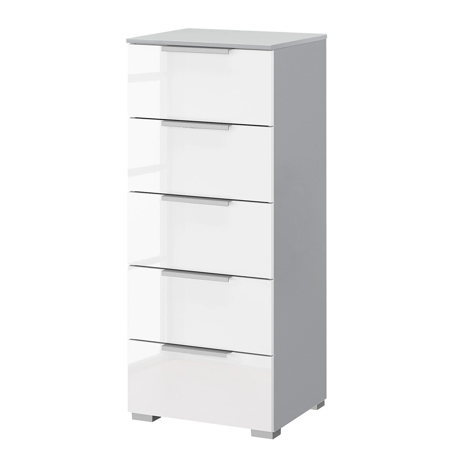 Buffet SKØP x5 - Blanc brillant / Gris soie - Largeur : 40 cm - Aluminium 1 Buffet SKØP x5 - Blanc brillant / Gris soie - Largeur : 40 cm - Aluminium