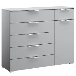 Commode SKØP x6+1 - Gris soie - Chrome