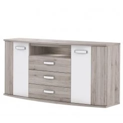 Loftscape Buffet Rubik - Imitation chêne de sable / Blanc brillant
